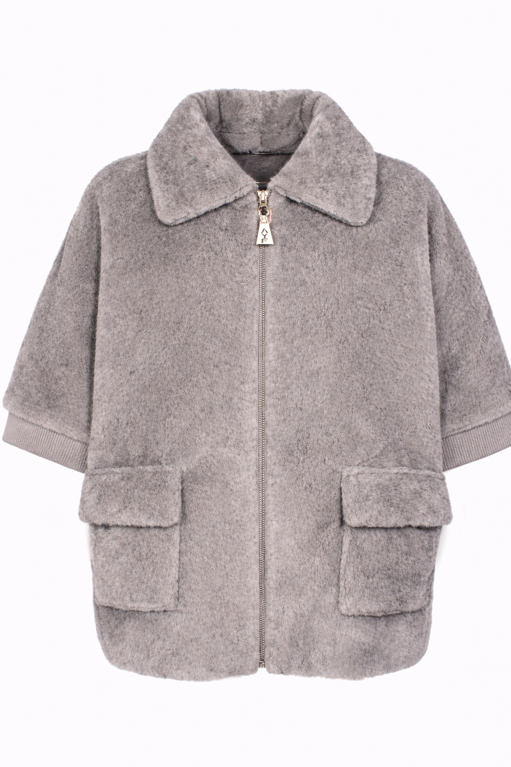 MANTELLA FAUX FUR FAKE MINK MANICA MAGLIA,2 TG,100%PL,M PRC    - GREY